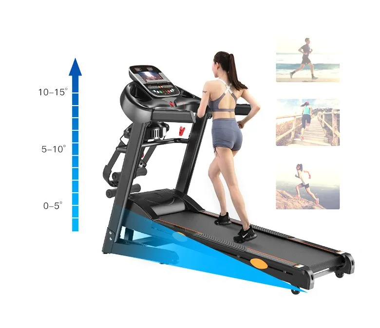 Beltéri edzőtermi futógép Többfunkciós összecsukható elektromos futópad