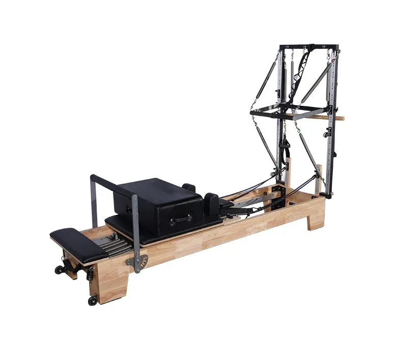 Deluxe tölgyfa pilates reformer féltrapézzel