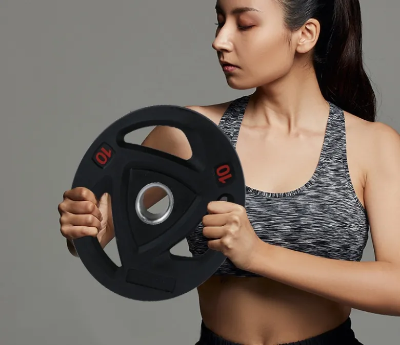 Lekerekített súlyzó tányér 3 markolatlyukkal