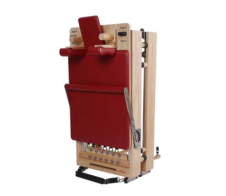 Összecsukás nélküli tölgyfa összecsukható Pilates hordozható reformáló gép