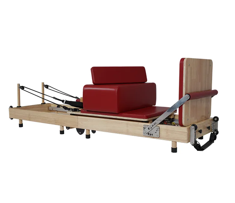 Összecsukás nélküli tölgyfa összecsukható Pilates hordozható reformáló gép